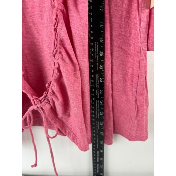 NWT Coldwater Creek Women’s Pink Open Front Cardigan Ruched, Size S, 3/4 Sleeve - Picture 5 of 16